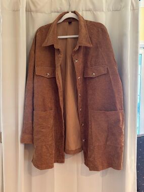 Women’s  button down Corduroy lightweight  Jacket - Brown